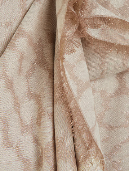 Echarpe carrée à motif léopard irisé - Beige - 3
