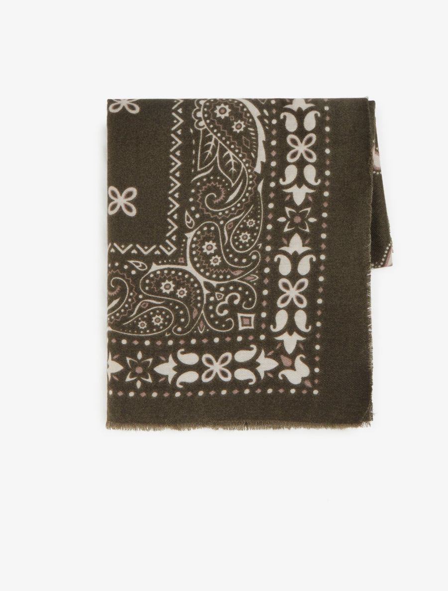 Echarpe rectangulaire à motif bandana - Kaki - 2
