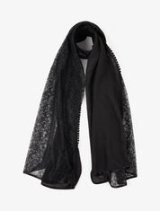 Foulard à empiècement dentelle - Noir - 1