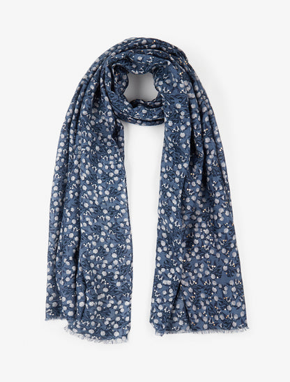 Foulard à imprimé baies irisées - Bleu - 1