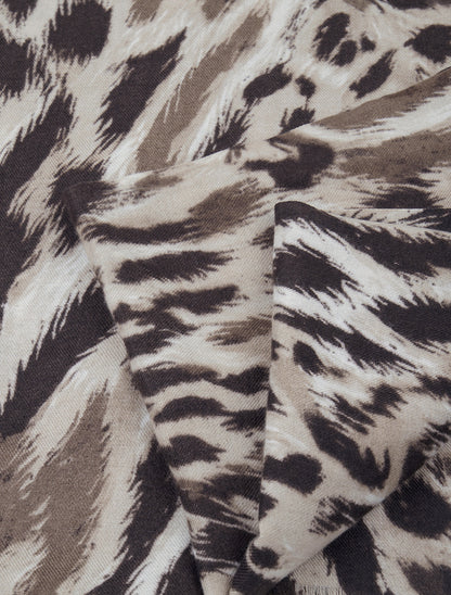 Echarpe en laine mélangée imprimé léopard - Beige - 3