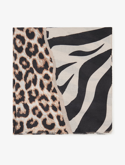 Foulard à imprimé animaux - Noir - 2