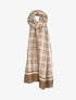 Foulard à carreaux et détails lamés - Beige - 3
