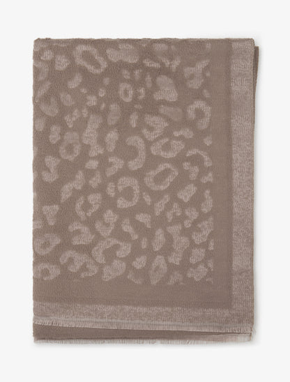 Echarpe molletonnée à motif léopard - Taupe - 2