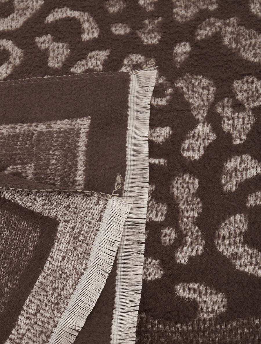 Echarpe molletonnée à motif léopard - Marron - 3