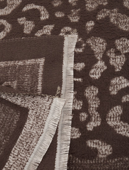 Echarpe molletonnée à motif léopard - Marron - 3