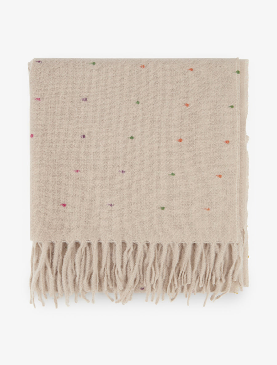 Echarpe à pois multicolore - Beige - 2