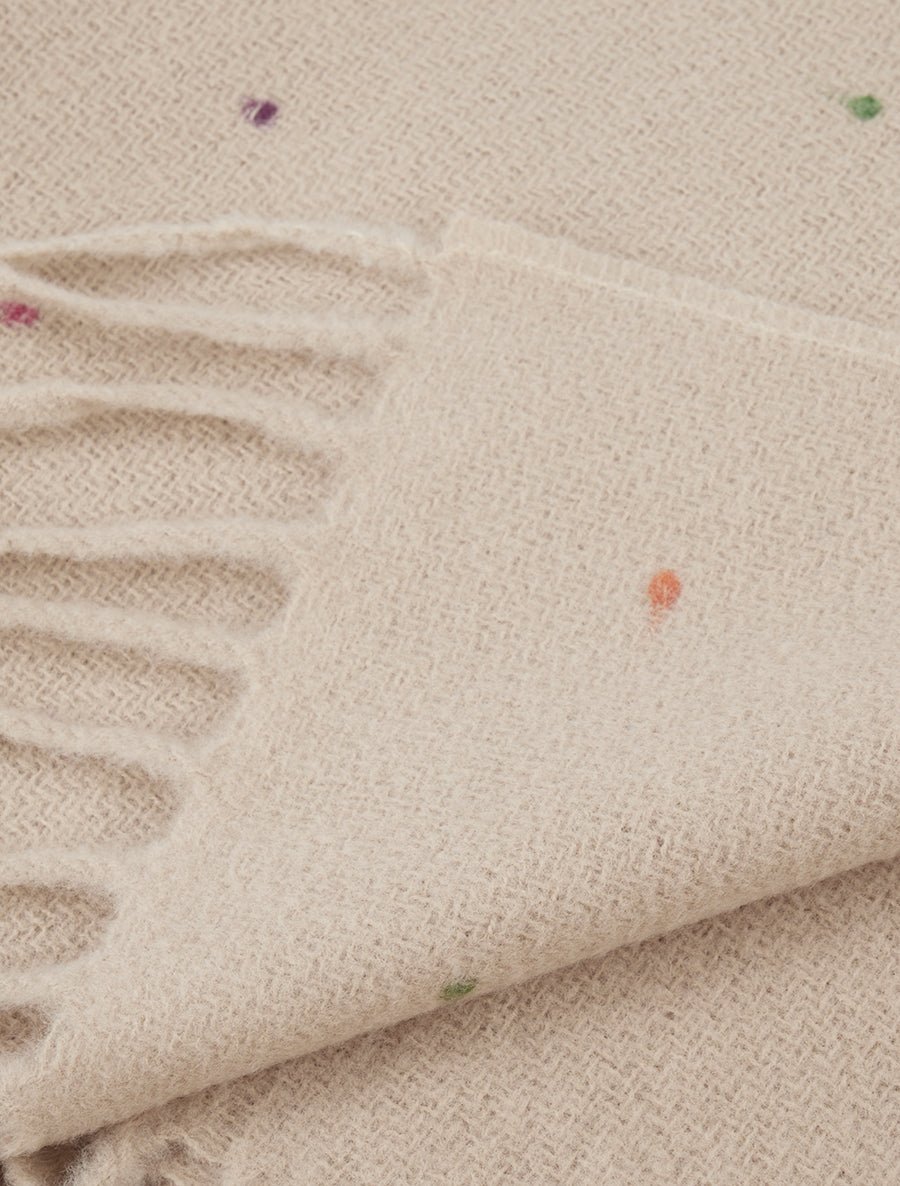 Echarpe à pois multicolore - Beige - 3