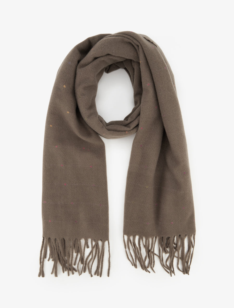 Echarpe à pois multicolore - Taupe - 1