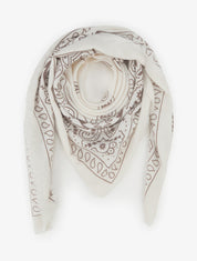 Foulard imprimé cachemire à bords effilochés - Écru - 1