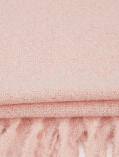 Echarpe uni à franges - Rose - 3