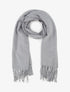 Echarpe uni à franges - Gris clair - 1