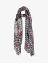 Foulard à imprimé tulipes graphiques irisées - Noir - 1