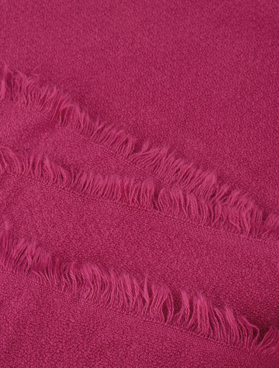 Foulard uni à bords effilochés - Fushia - 3