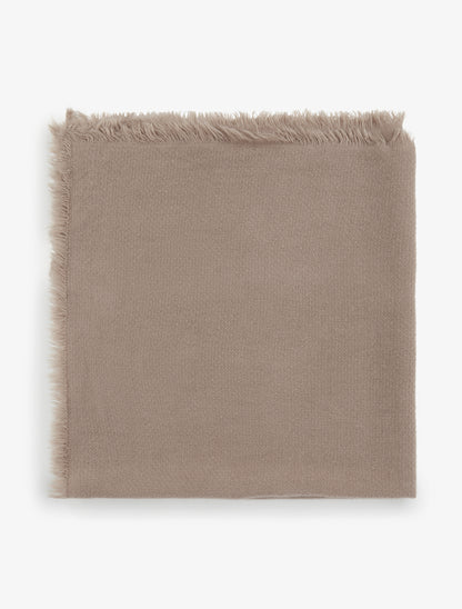 Foulard uni à bords effilochés - Taupe - 2