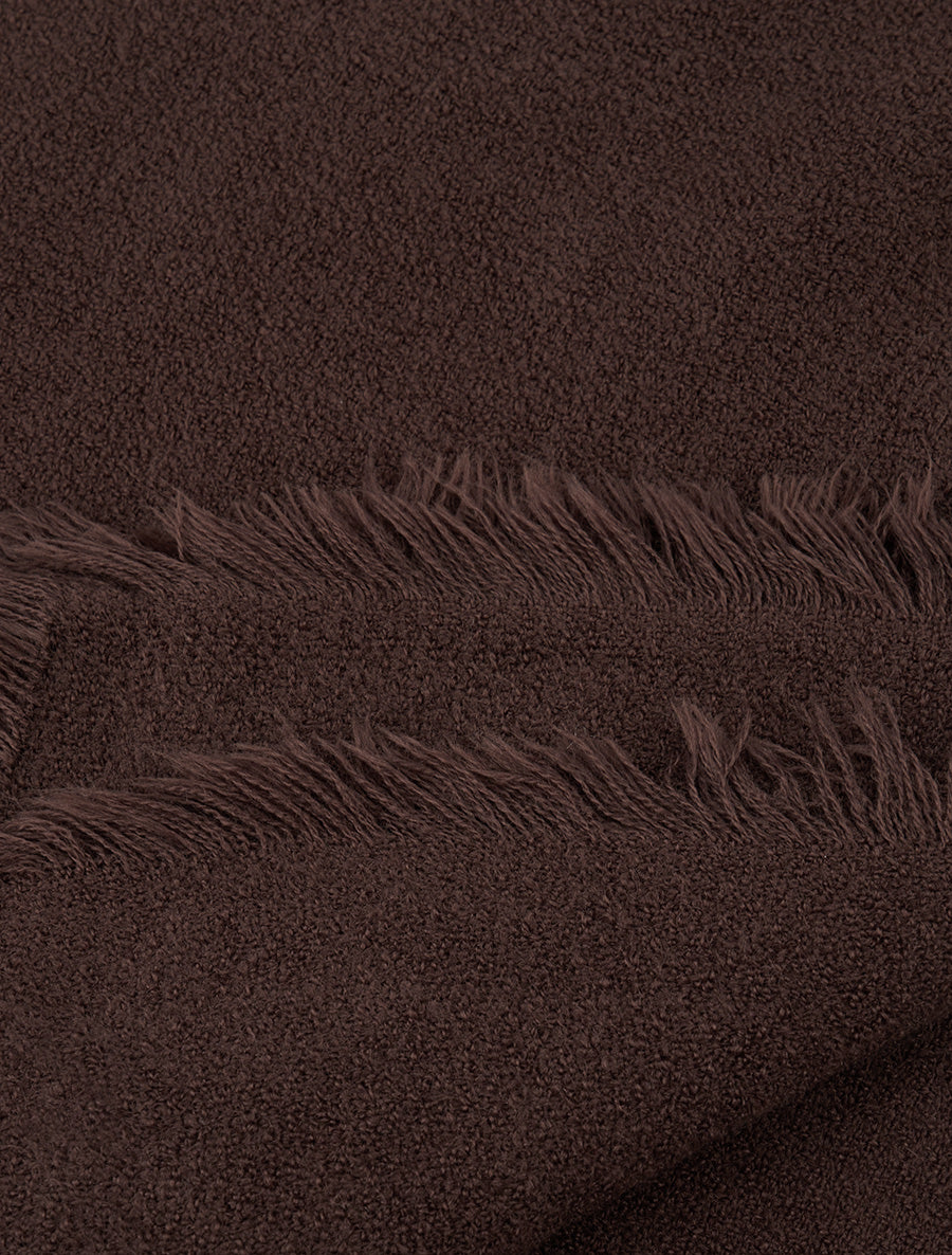 Foulard uni à bords effilochés - Marron - 3
