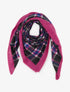 Foulard imprimé carreaux à bords effilochés - Fushia - 1