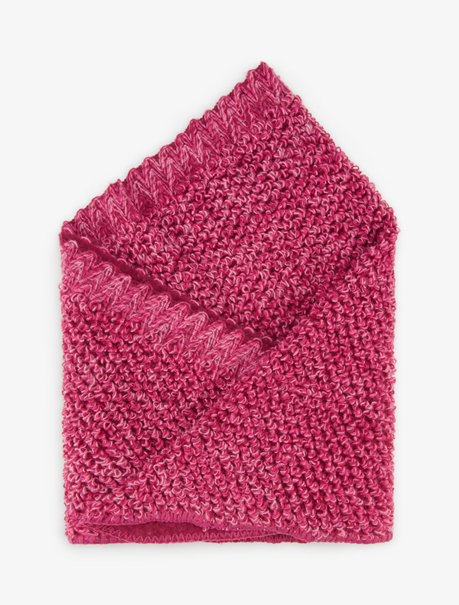 Châle triangulaire en maille bouclée - Fushia - 2