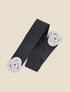 Ceinture irisée à boucles métalliques spirales stylisées - Noir/argenté - 1