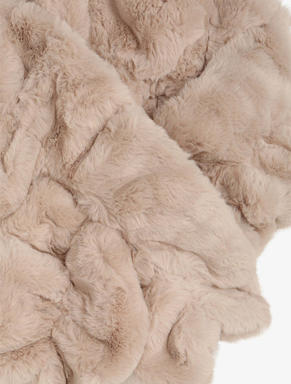 Echarpe torsadée en fausse fourrure - Beige - 3