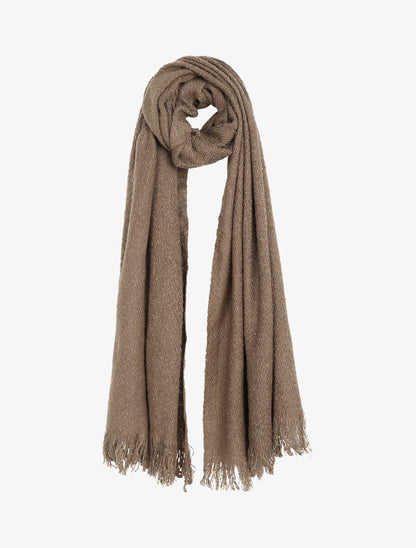 Echarpe irisée à bords frangés - Taupe - 1