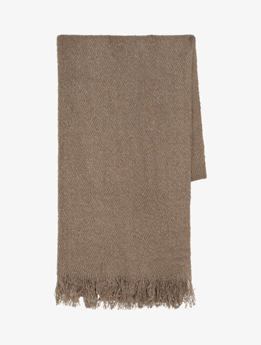 Echarpe irisée à bords frangés - Taupe - 2