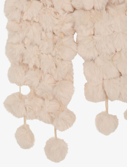 Echarpe en pompons en fausse fourrure - Beige - 3