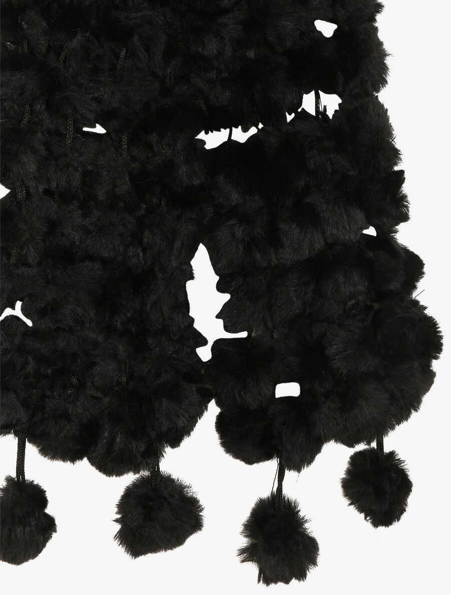 Echarpe en pompons en fausse fourrure - Noir - 3