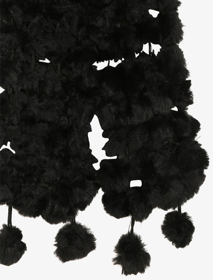 Echarpe en pompons en fausse fourrure - Noir - 3
