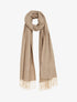 Echarpe en laine mélangée à détail strass - Beige - 1