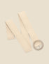 Ceinture style raphia à boucle ronde stylisée - Beige - 2
