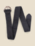 Ceinture en raphia à boucle ronde bimatière - Noir - 2