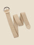 Ceinture en raphia à boucle ronde bimatière - Beige - 2