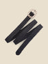 Ceinture en raphia à boucle ornée de perles - Noir - 1