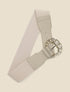 Ceinture élastiquée à boucle style chaîne - Beige - 1