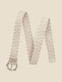Ceinture en simili tressé à boucle style bambou - Beige - 1