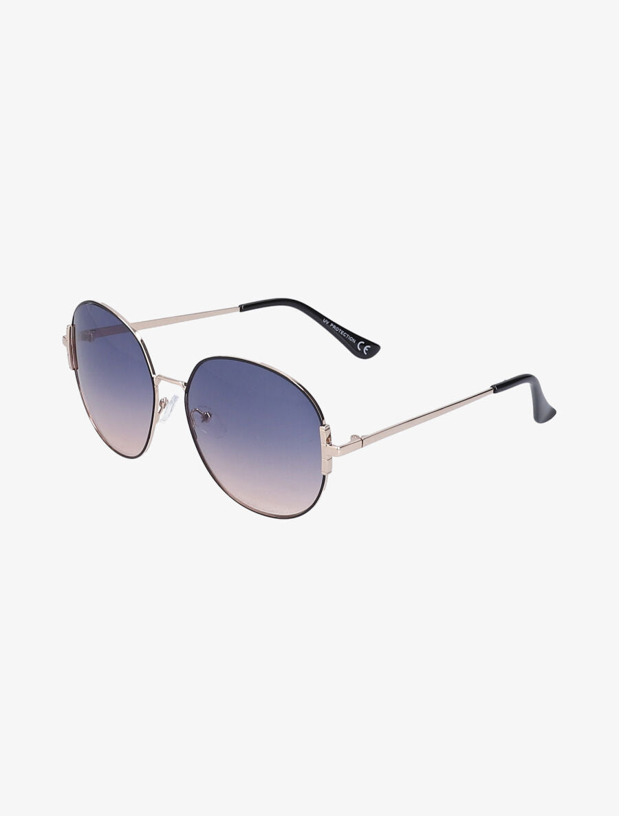 Lunettes ovales oversize - Noir/or - 1