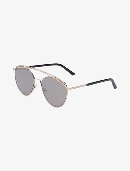 Lunettes de soleil rondes oversize - Or - 2