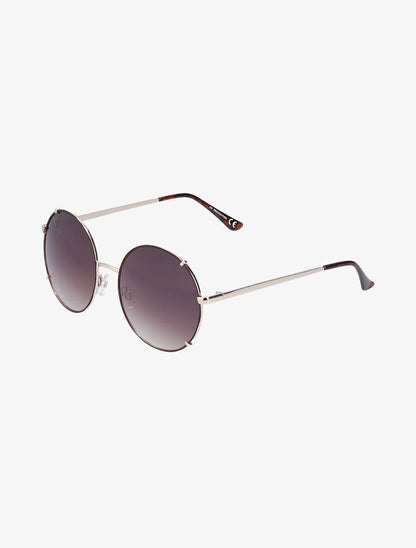 Lunettes de soleil rondes à monture métallique - Léopard - 1