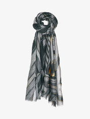 Foulard à imprimé lignes abstraites irisées - Noir - 3