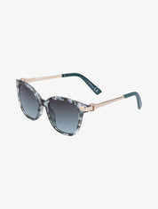 Lunettes cat eye à paillettes et verres fumés - Vert - 1