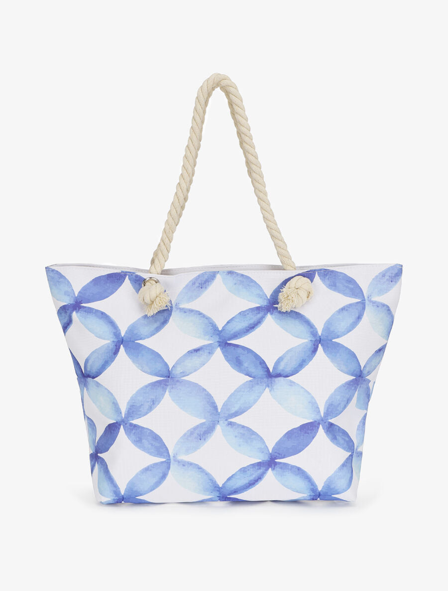 Sac de plage imprimé céramique - Bleu - 4