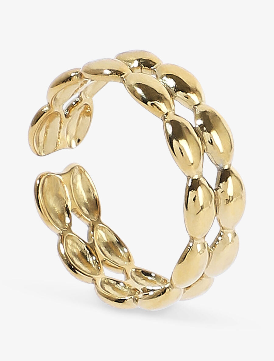Bague double rangs ronds allongés - Or - 2