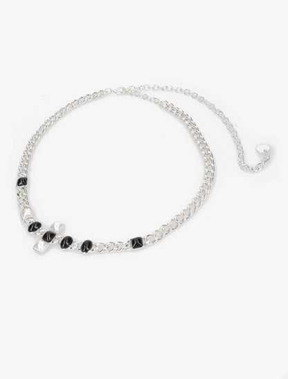 Ceinture chaîne et strass - Argent - 3