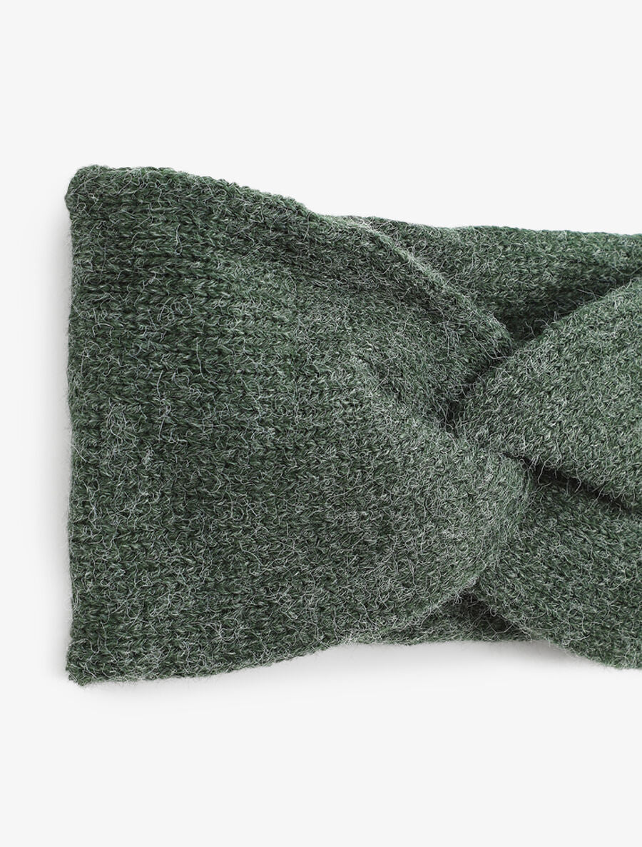 Bandeau noué en maille - Kaki - 2