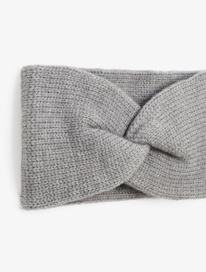 Bandeau noué en maille - Gris - 2