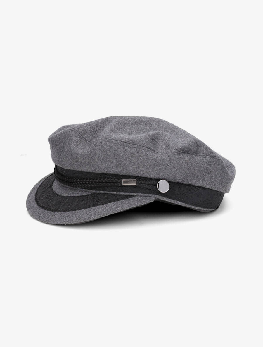 Casquette gavroche en laine - Gris - 1