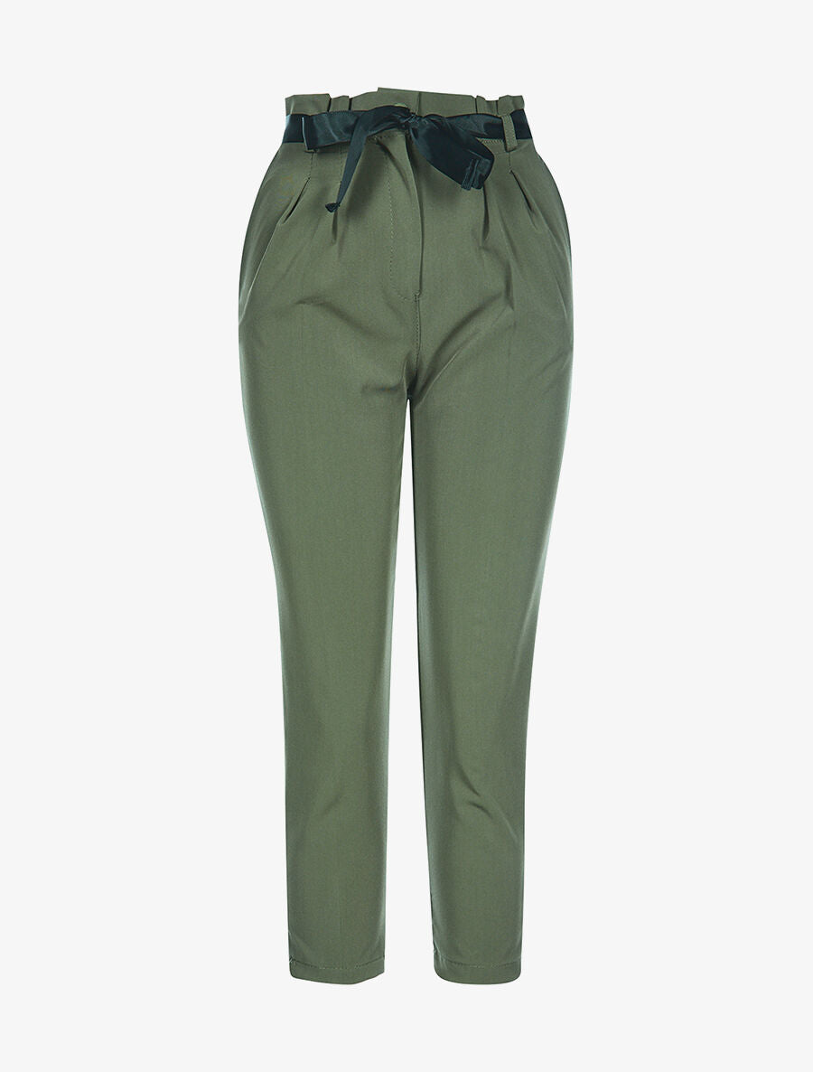 Pantalon 7/8 à plis - kaki - 1