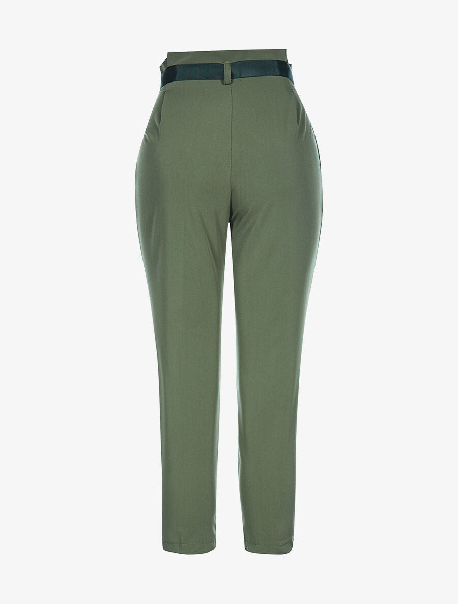 Pantalon 7/8 à plis - kaki - 2