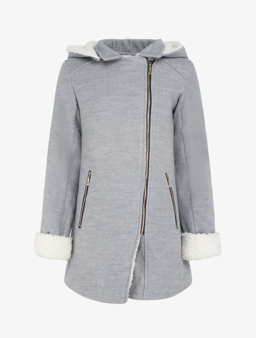 Manteau intérieur fourré - Gris - 1